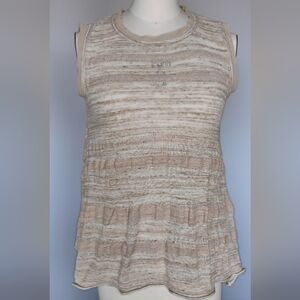 Simply Vera Vera Wang Striped Tan Sleeveless Top